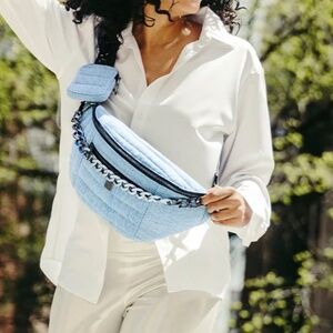 Think Royln Sister Sling Denim Fanny Waist Bag NWT Travel or Everyday